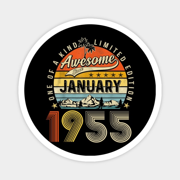 Awesome Since January 1955 Vintage 68th Birthday Magnet by louismcfarland